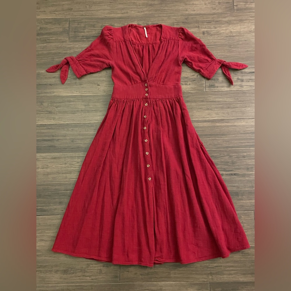 Free People Red Magenta Dress size XS Midi dress